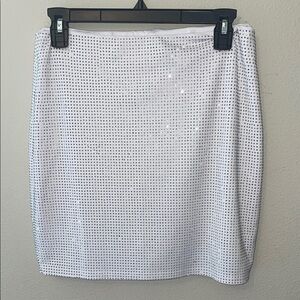 Elegant White Sequin Skirt